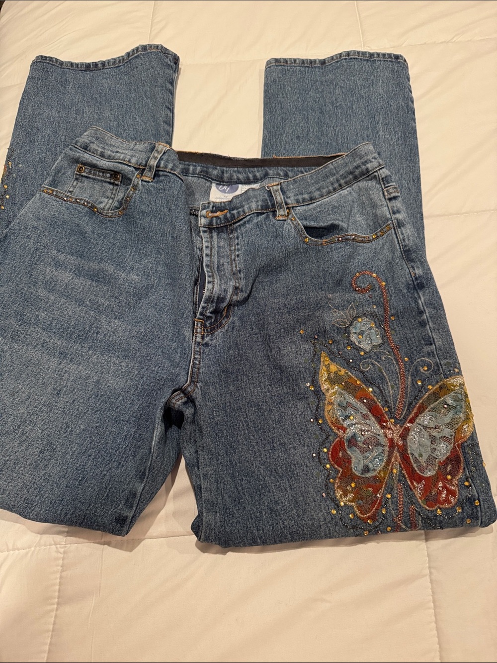Vintage DG by Dianne Gilman butterfly jeans, size 14